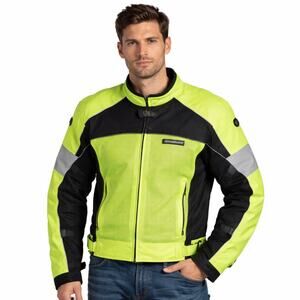 Vtg Fieldsheer Jacket Mens XL Neon Green Padded Motorcycle Biking Coat Road Rash